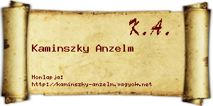 Kaminszky Anzelm névjegykártya